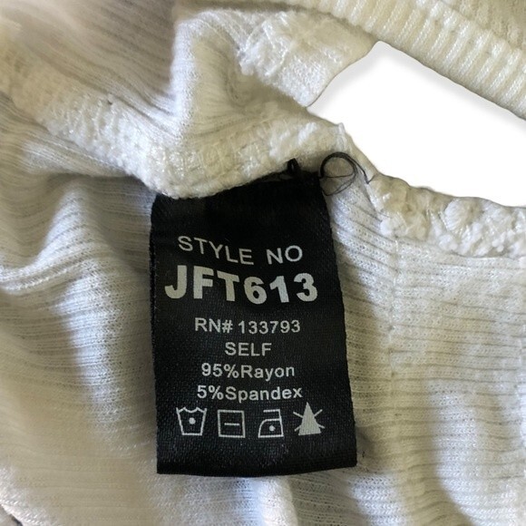 Gray Collective Ribbed High Neck Embroidered Open Sides Top - Picture 4 of 5